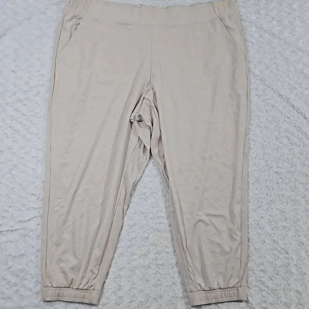 Athleta womens size 26 Brooklyn textured jogger cream tan leopard medieval